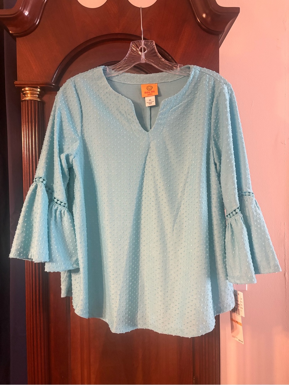 Ruby Rd. Aqua Textured Bell-Sleeve Tunic